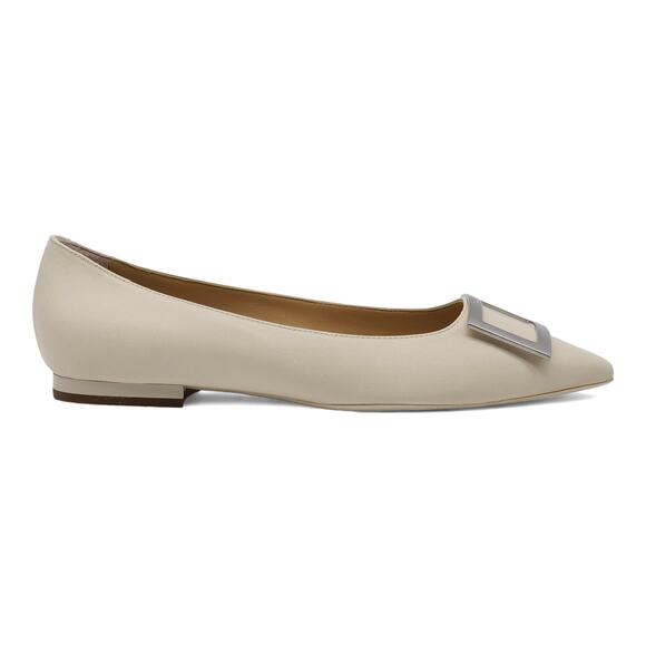 Roger Vivier Gommettine Ball Leather Ballet Flats in Beige IT 40 US 10 $750 - Picture 3 of 8